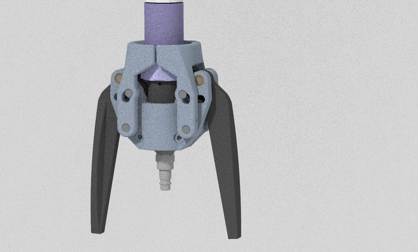 Complete device mounted on pipe end.